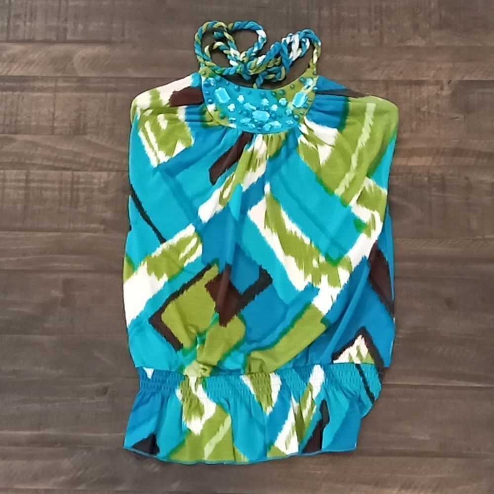 Heartsoul halter top in aqua size small